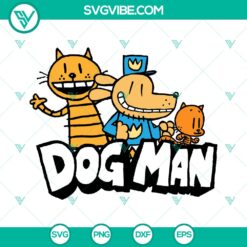Dog Man Chief Clarence Bailey SVG cartoon character cut file, ideal for digital crafting projects.