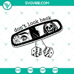 Don't Look Back SVG design with Horror Ghost and Happy Halloween theme for spooky holiday projects.