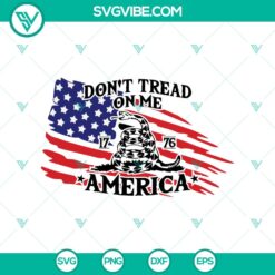 Patriotic Halloween themed SVG design featuring the USA flag and "Don't Tread on Me" slogan. Ideal for holiday crafts.