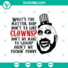 Creepy Clown SVG featuring Captain Spaulding for Halloween crafts and designs.