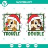 Double Trouble Chip N Dale Christmas SVG featuring cute holiday Disney cut files in festive designs perfect for crafting.
