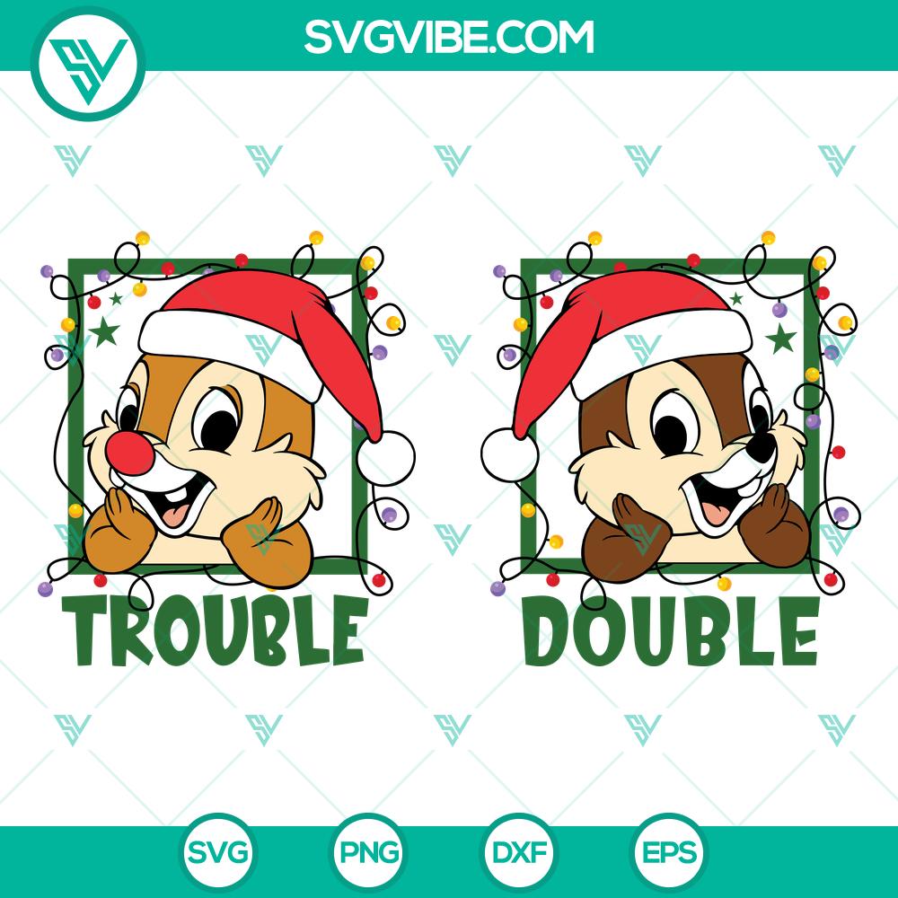 Double Trouble Chip N Dale Christmas SVG | Cute Holiday Disney Cut Files Double Trouble Chip N Dale Christmas SVG featuring cute holiday Disney cut files in festive designs perfect for crafting.