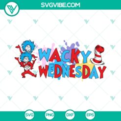 Dr Seuss Thing 1 Thing 2 SVG for Wacky Wednesday Cut Files - Fun and whimsical Dr Seuss themed design perfect for crafting projects.
