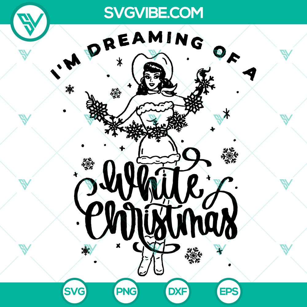 Dreaming Of A White Christmas SVG DXF EPS PNG Files White Christmas digital design file for crafting, featuring SVG, DXF, EPS, and PNG formats. Great for holiday projects.