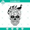 Duck on Skull Animal SVG with horror theme, perfect for Halloween projects.