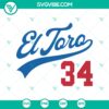 El Toro 34 Fernando Valenzuela SVG featuring Los Angeles Dodgers Players in a digital design.