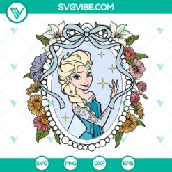 Elsa Mirror Bow SVG, Disney Frozen Queen cut file with intricate mirror design in SVG format. Perfect for Disney crafts.