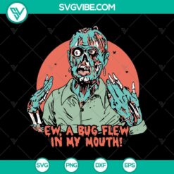 Creepy Halloween bug graphic suitable for spooky SVG designs, featuring an insect flying into a mouth.