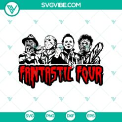 Detailed Fantastic Four Halloween SVG featuring scary horror elements. Great for spooky design projects.