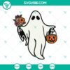 Floral Ghost SVG with Funny Halloween design, featuring a cute ghost. Great for crafting projects.