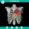 Floral skeleton SVG with rib cage design, perfect for Halloween projects.