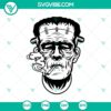Frankenstein smoking weed SVG with a scary face design, perfect for Halloween projects.