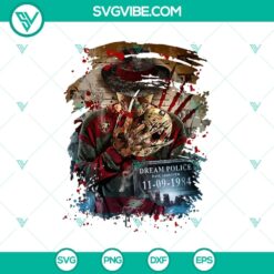 Spooky Freddy Krueger horror movie SVG for Halloween, ideal for horror-themed projects and decorations.