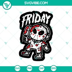 Chibi Jason Voorhees SVG design for Friday the 13th horror movie fans. Cute and spooky digital graphic.