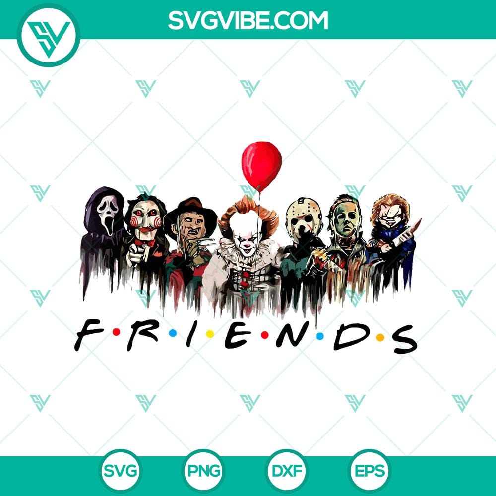friends-horror-halloween-svg-halloween-horror-svg-horror-characters-svg.jpg Friends Horror Halloween SVG featuring horror characters for Halloween craft projects.