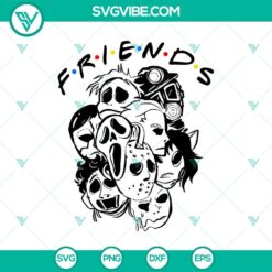 Friends horror mask SVG with horror characters for Halloween, spooky and creative design for digital use.