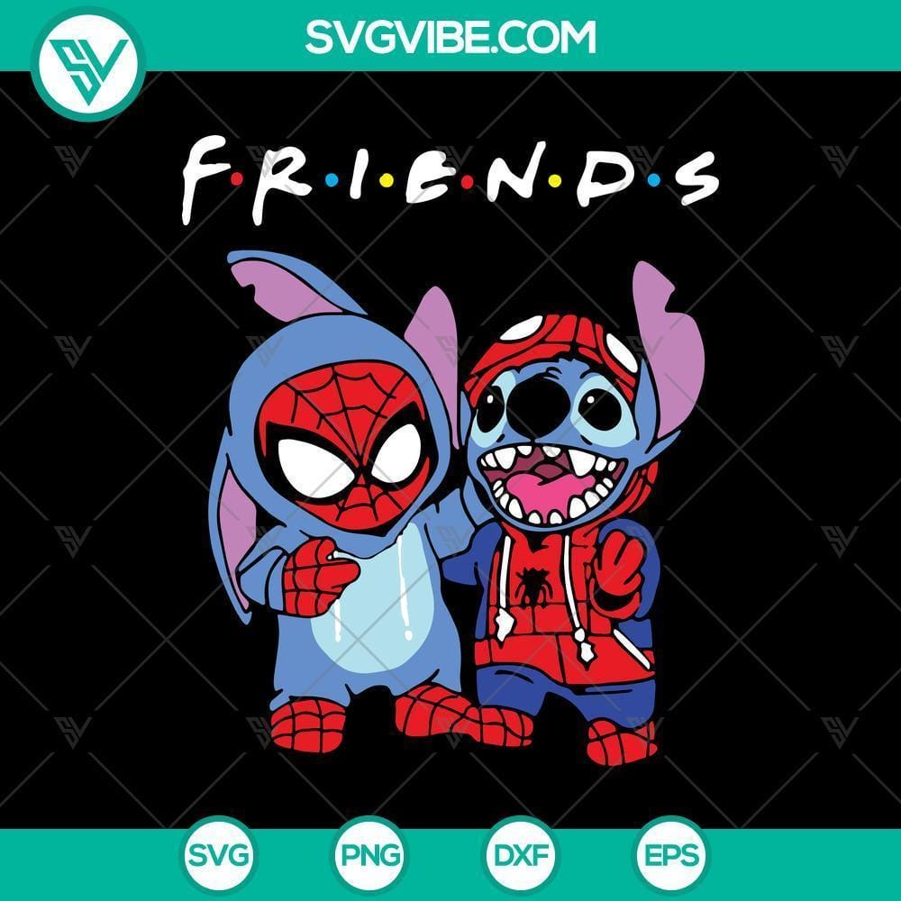 friends-spider-and-stitch-svg-scary-svg-halloween-svg.jpg Friends Spider and Stitch SVG, a spooky Halloween-themed digital design with two fun characters, perfect for holiday crafts and decorations.