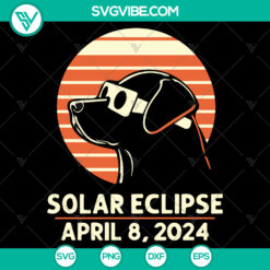 Funny Dog Solar Eclipse April 2024 SVG Image PNG DXF EPS