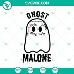 Funny Ghost Malone SVG with humorous Halloween design of a ghost, perfect for crafting projects.