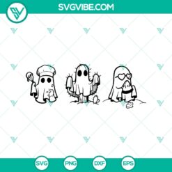 Funny and cute Cactus Ghost Halloween SVG for spooky and fun crafting projects with a unique and playful design.