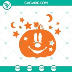 Funny Halloween Pumpkin and Star SVG with Disney Halloween characters Mickey and Minnie, perfect for Halloween crafts and decorations.