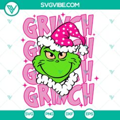 Funny Pink Grinch Christmas SVG DXF EPS PNG Files