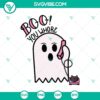 Halloween themed SVG design with text "Ghost Boo You Whore" and "Boo Scary". Ideal for spooky seasonal crafts.