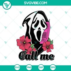 Spooky Ghost Call Me Halloween SVG design for digital crafts and projects.
