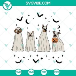 Ghost Dog Retro Spooky Season SVG DXF EPS PNG Cut Files for Halloween Cricut & Silhouette Designs, featuring a spooky dog design.