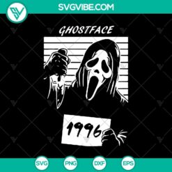 Spooky Ghost Face SVG design inspired by 1996 horror movie Scream.