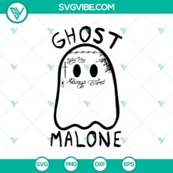 Ghost Malone SVG design with a funny twist on Post Malone for Halloween. Ideal for crafting projects and decorations.