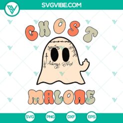 Spooky Ghost Malone funny Halloween SVG design for digital products.