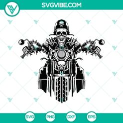 Ghost Rider skeleton riding a horror motorcycle SVG design for Halloween themed digital projects.