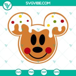 Gingerbread Mickey Head SVG design, free daily download for crafting projects.