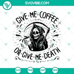 Coffee or death Halloween SVG with a spooky ghost design. Great for horror fans.