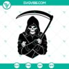 Spooky Grim Reaper Death Scythe, Ghost, and Halloween SVG for crafts and projects.