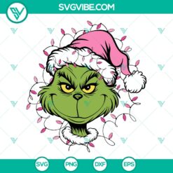 Grinch Face Christmas Lights SVG | Funny Holiday Face Cut Files