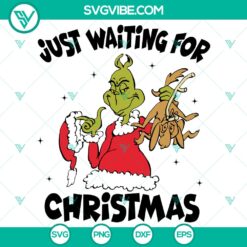 Grinch digital design with Christmas themed SVG, DXF, EPS, and PNG files for crafting projects.