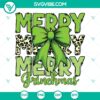 Grinch Merry Merry Christmas Coquette Bow SVG | Cute Holiday Grinch Cut Files 2
