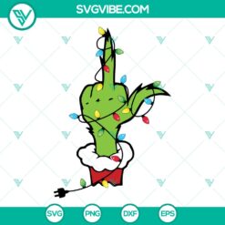Grinch Middle Finger Christmas Lights SVG | Naughty Holiday Grinch Cut Files