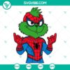 Grinch Spiderman Christmas SVG DXF EPS PNG Files - Festive mashup design with Spiderman and the Grinch for holiday crafts.