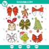 Grinchmas Coquette Bow digital design files in SVG, DXF, EPS, and PNG format for holiday crafting projects.