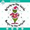 Grinchy on the Inside Bougie on the Outside SVG design, perfect for Christmas crafts - Merry Grinchmas and Tumbler Grinch themes included.