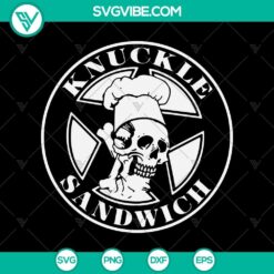 Guy Fieri Knuckle Sandwich and Skull Chef Halloween SVG design for holiday crafts and projects.
