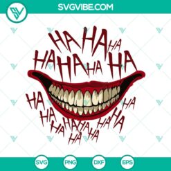 Joker SVG design with "Hahaha" laugh inspired by DC Comics. Perfect for Joker fans and comic enthusiasts.