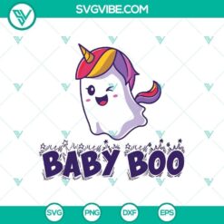 Spooky Halloween Boo Baby Unicorn SVG design, featuring horror, Halloween, and scary elements. Ideal for Halloween-themed crafts.
