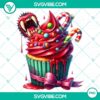 Halloween cupcake characters clipart in PNG format for party decorations and invitations, high-quality design.
