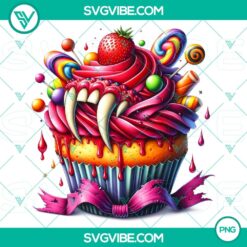 Halloween cupcake characters clipart in PNG format for party decorations and invitations, featuring 12 high-quality designs.