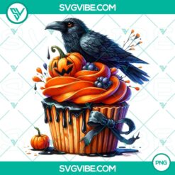 High-quality Halloween cupcake characters clipart in PNG format for party decorations and invitations.
