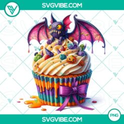 Halloween cupcake characters clipart PNG for festive party decorations and invitations with 15 designs.